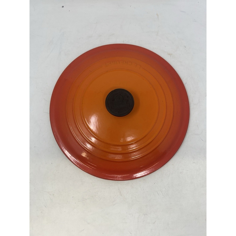 Le Creuset Dutch Oven ORANGE #28 7.25 Qt  11.5" Made France  LID ONLY